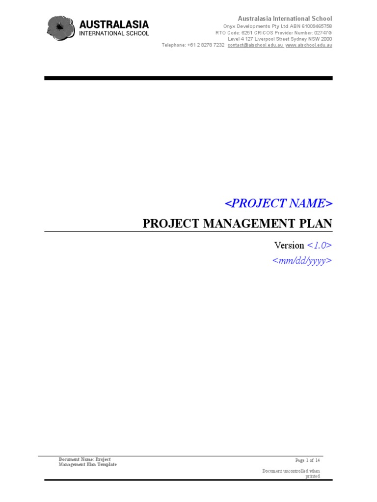 BSBPMG421 Project Management Plan Template V5.2021 | Download Free PDF