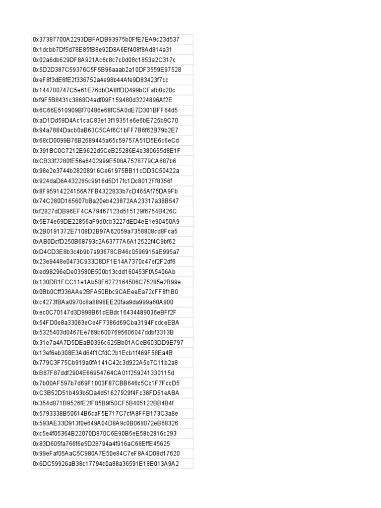 Ethereum Address List Compilation | PDF