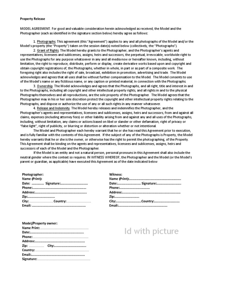 Property Release Customized PDF