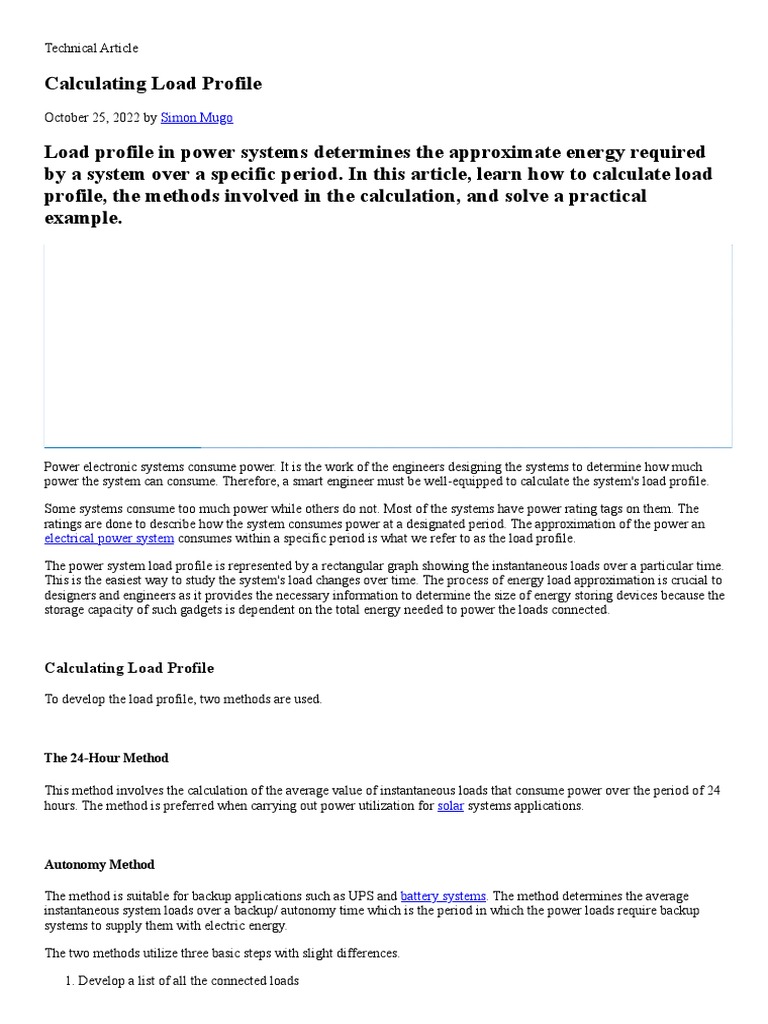 Calculating Load Profile - Technical Articles | PDF | Electric Power ...