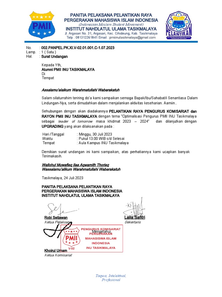 Surat Undangan Alumni | PDF