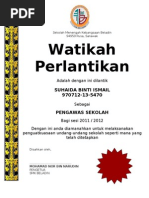 Contoh Watikah Pelantikan Pengawas Sekolah