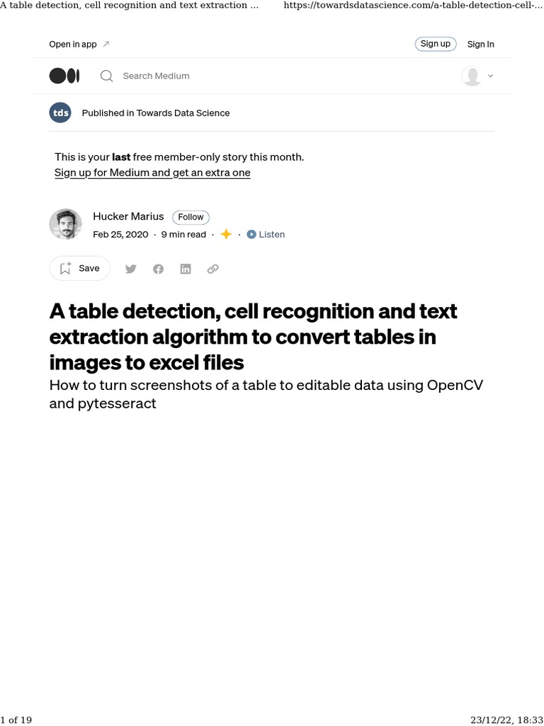 A Table Detection, Cell Recognition and Text Extraction Algorithm To ...