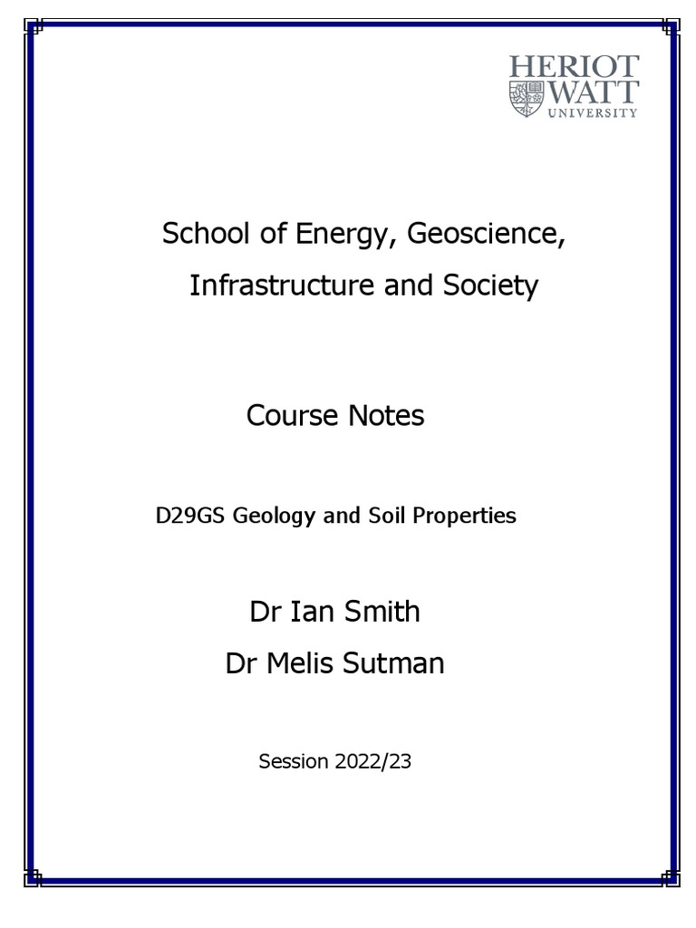 Geology and Soil Properties Course Notes | PDF | Plate Tectonics | Rock ...
