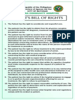 Patient's Bill of Rights
