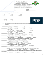 1st Periodical Exam in Math 7-A4