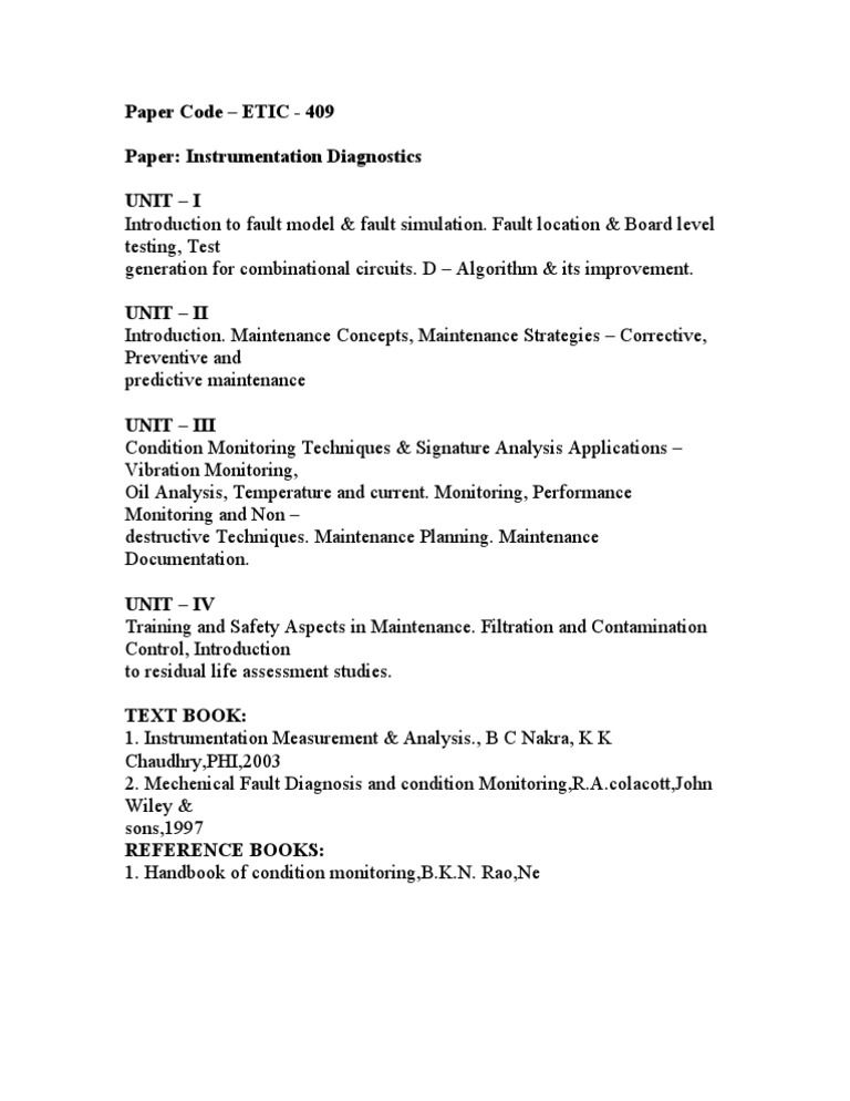 Instrumentation Diagnostics and Maintenance | PDF