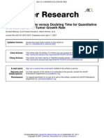 Characterization of Tumor Growth Rate Specific Growth Rate Versus Doubling Time For Quantitative