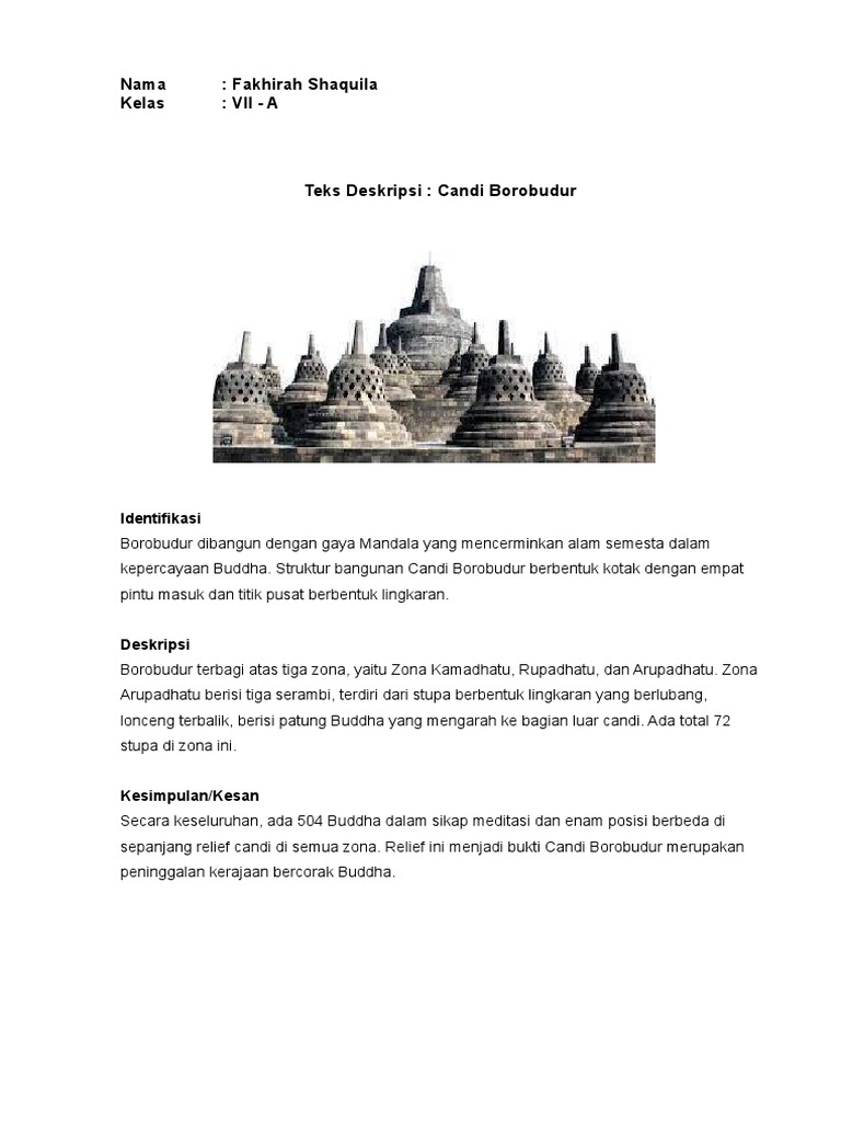 Contoh Descriptive Text Borobudur Temple