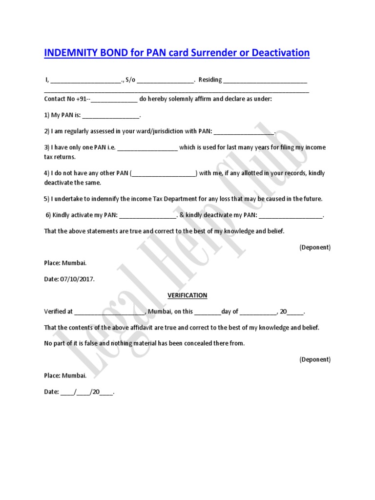 indemnity-bond-format-for-pan-card-surrender-or-deactivation-pdf