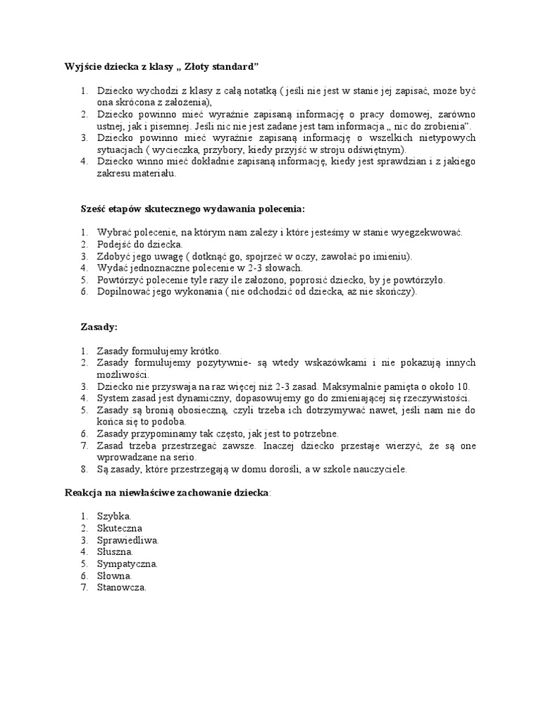 ADHD Wskazania Do Pracy Z Uczniem PDF