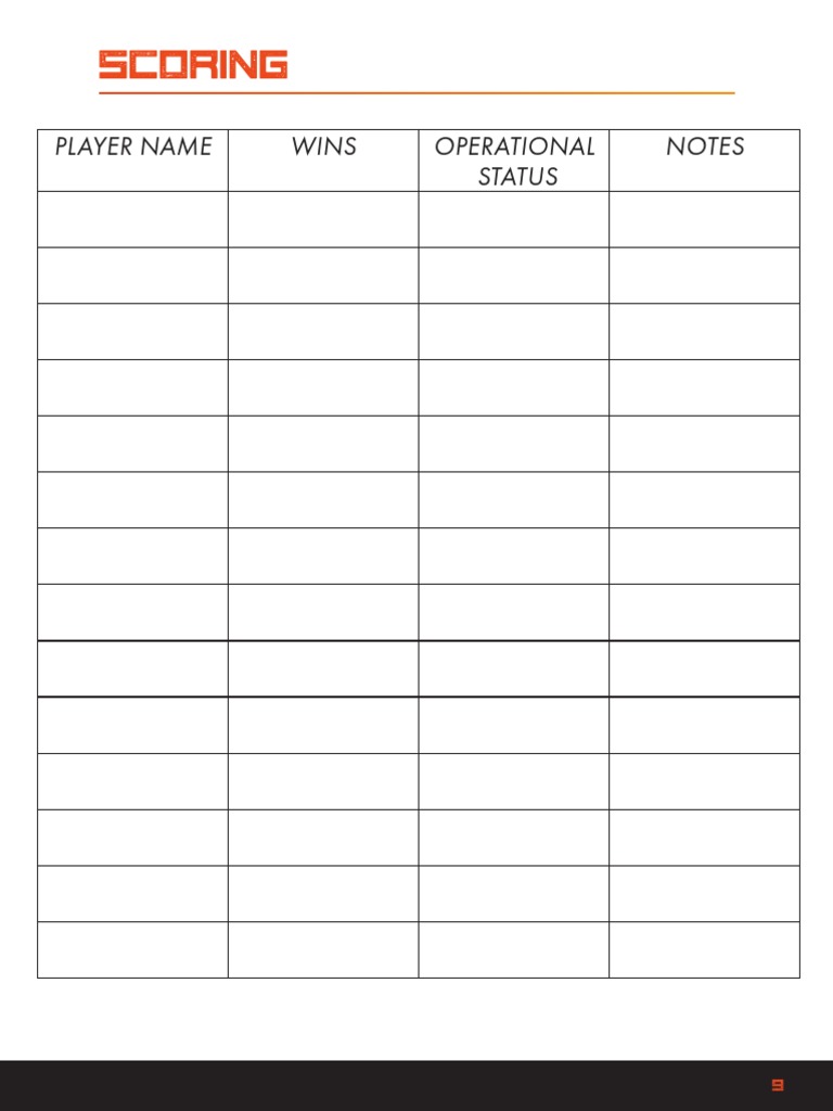 Event Scoring Sheet PDF