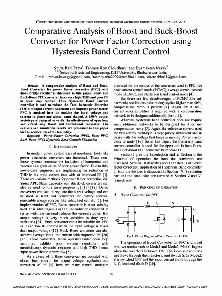PFC Analysis of Boost and Buck-Boost Converters | PDF | Ac Power ...