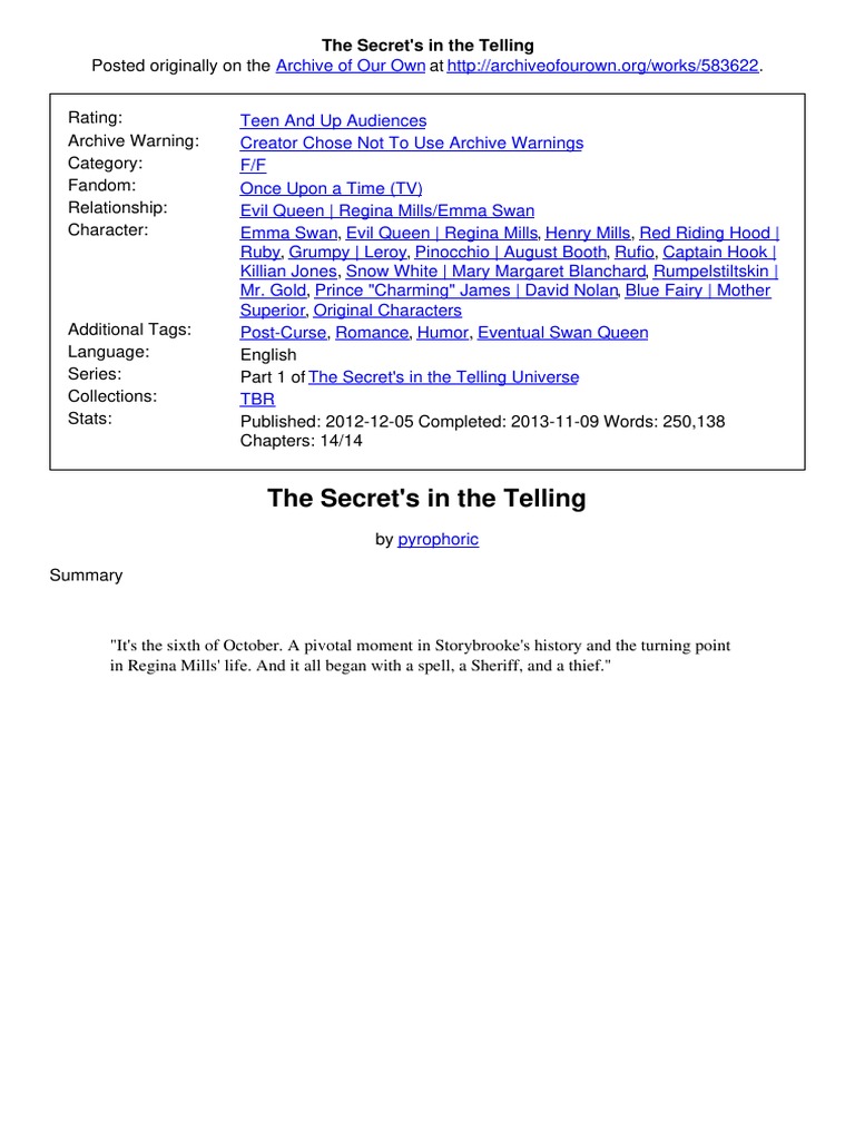 The Secrets In The Pdf Once Upon A Time Tv Series