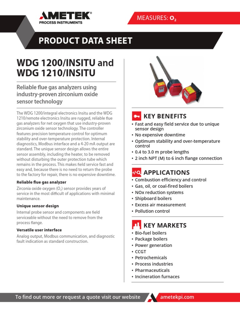 Ametek WDG 1200/1210 O2 Analyzers | PDF