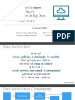 Data Architectures in Azure For Analytics & Big Data: October 20, 2018