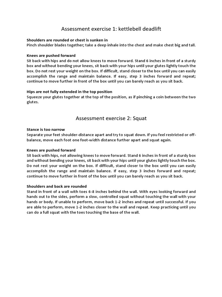 Kettle Assessment PDF Kettlebell Hand