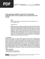 Programming possibilities using MATLABsimulink