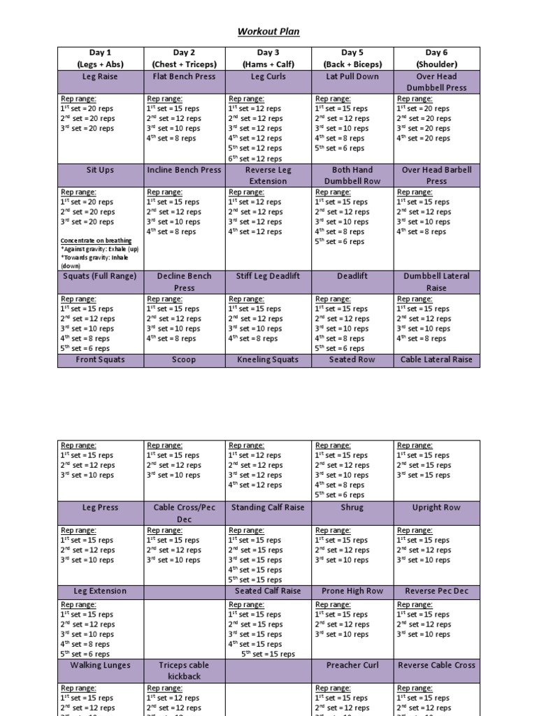 Advanced Workout Plan Overview | PDF