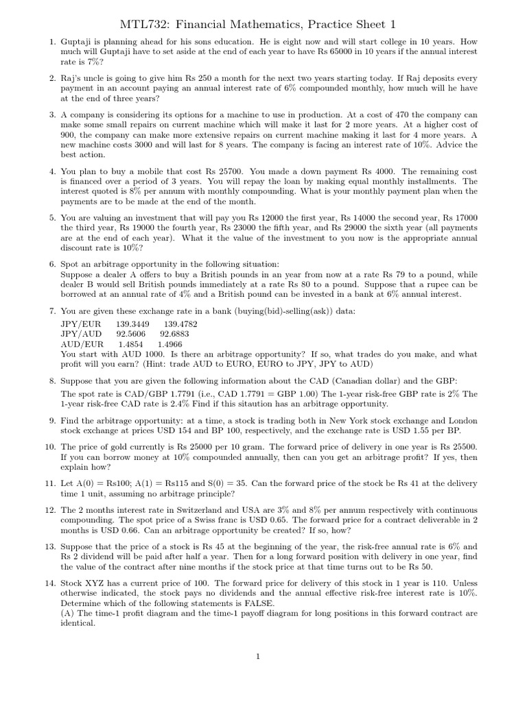Practice Sheet 732 | PDF | Business | Finance & Money Management