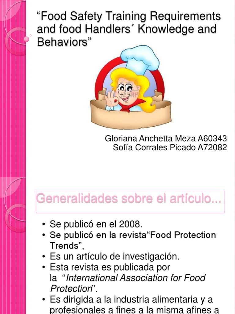 Food Safety Training Requirements and Food Ha PDF Lectura (proceso
