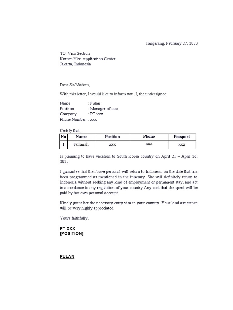 Contoh Surat Keterangan Kerja Dalam Bahasa Inggris | PDF