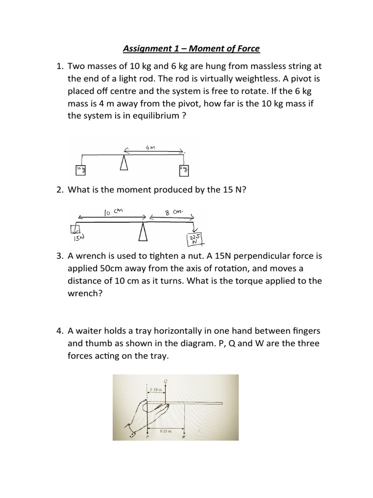 Assignment 1 (Moment of Force) | PDF