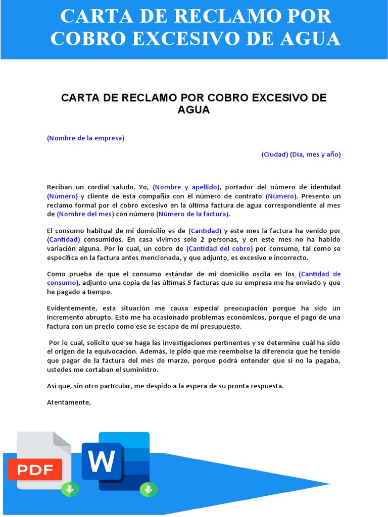 C Mo Hacer Un Reclamo Por Cobro Excesivo En El Recibo De Agua Images ...