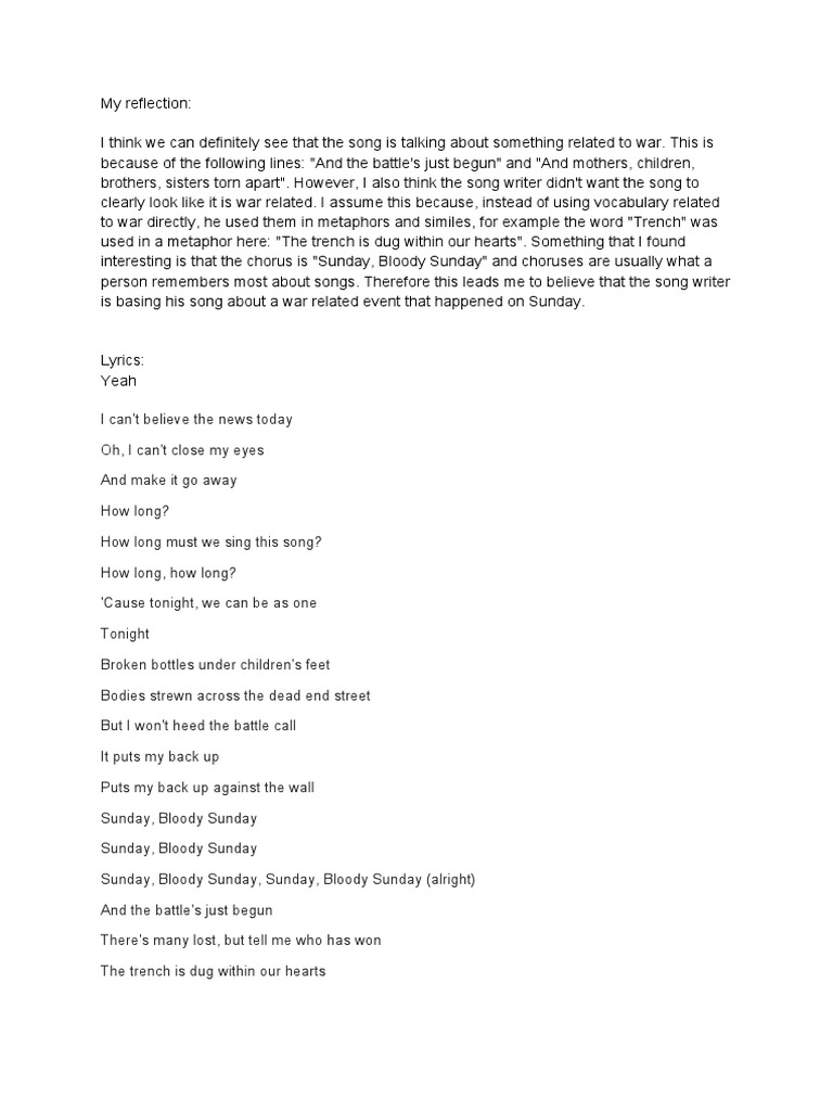 Poem of The Water Lyrics PDF