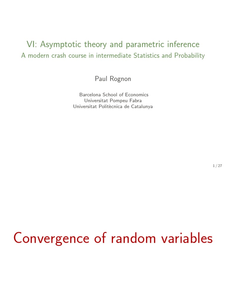 Asymptotic Theory & Inference Guide | PDF | Logistic Regression | Mean ...