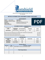 Method Statement Risk Assessment (Rams) Cover Sheet: Arrangements