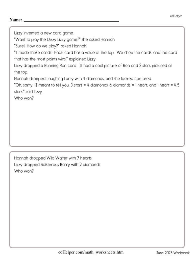 Math Worksheets Grade4 Printables | PDF