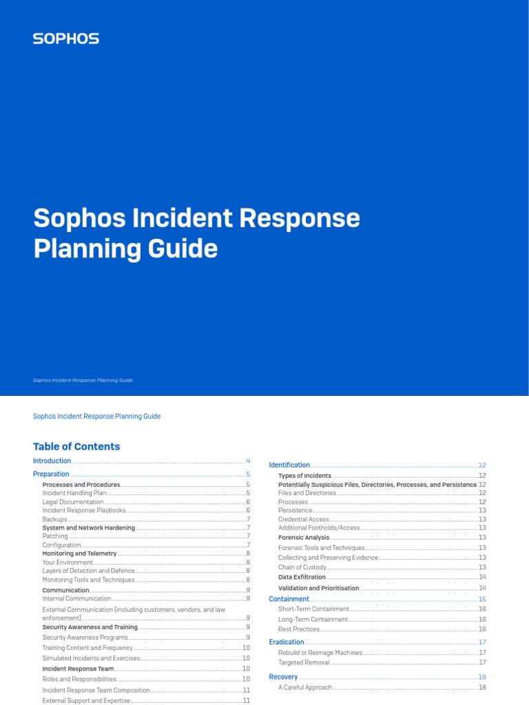 Sophos Incident Response Planning Guide | PDF | Security | Computer ...