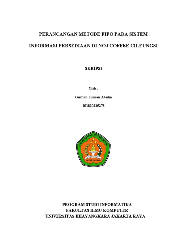 Metode FIFO di Sistem Persediaan Noj Coffee | PDF
