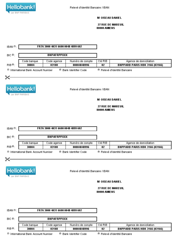 Rib Hello Bank | PDF | Droit des affaires | Marchés financiers