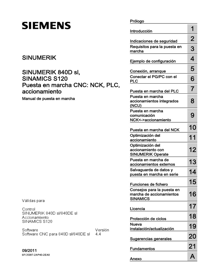 Sinumerik 840d SL | PDF | Informática | Ciencias de la Computación