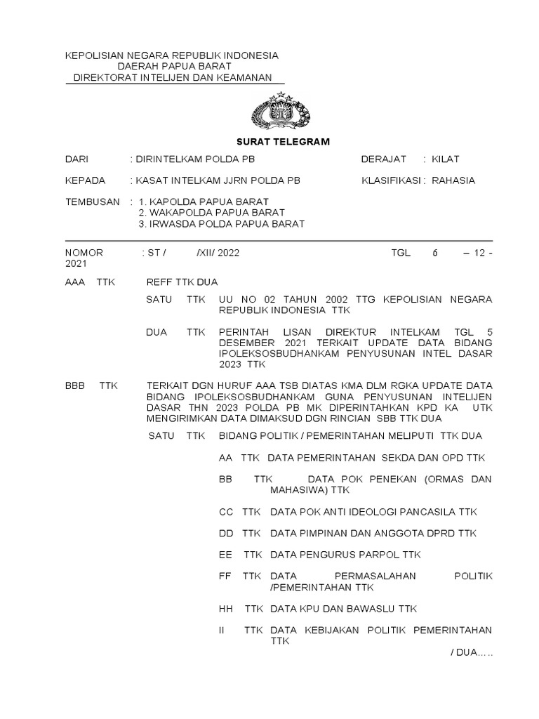 Update Data Intelijen Polri 2023 | PDF | Hukum | Sains & Matematika