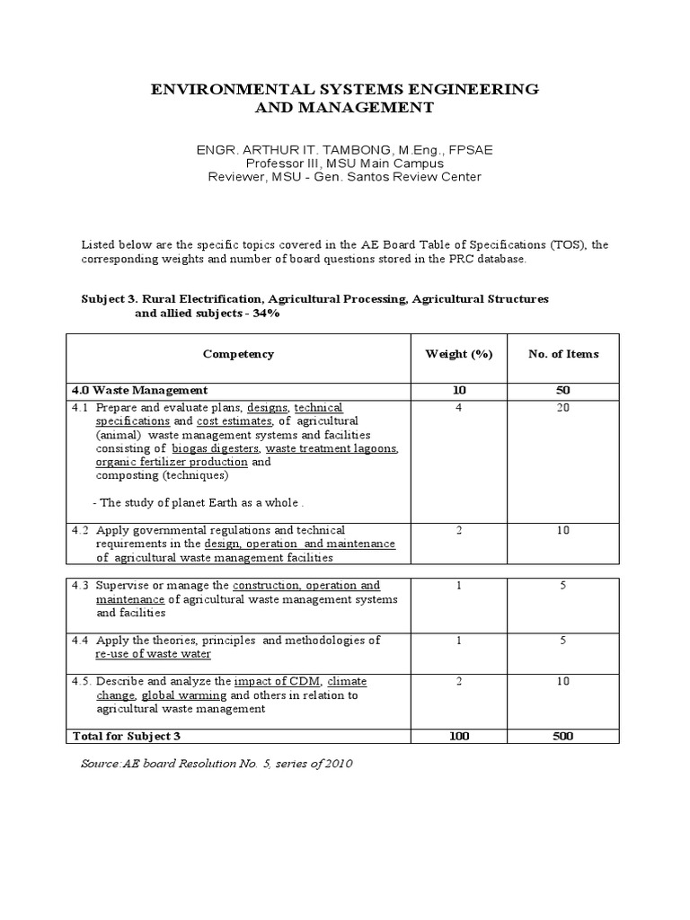 Envi Systems Engineering and MGT Tambong | PDF | Ecosystem | Sustainability