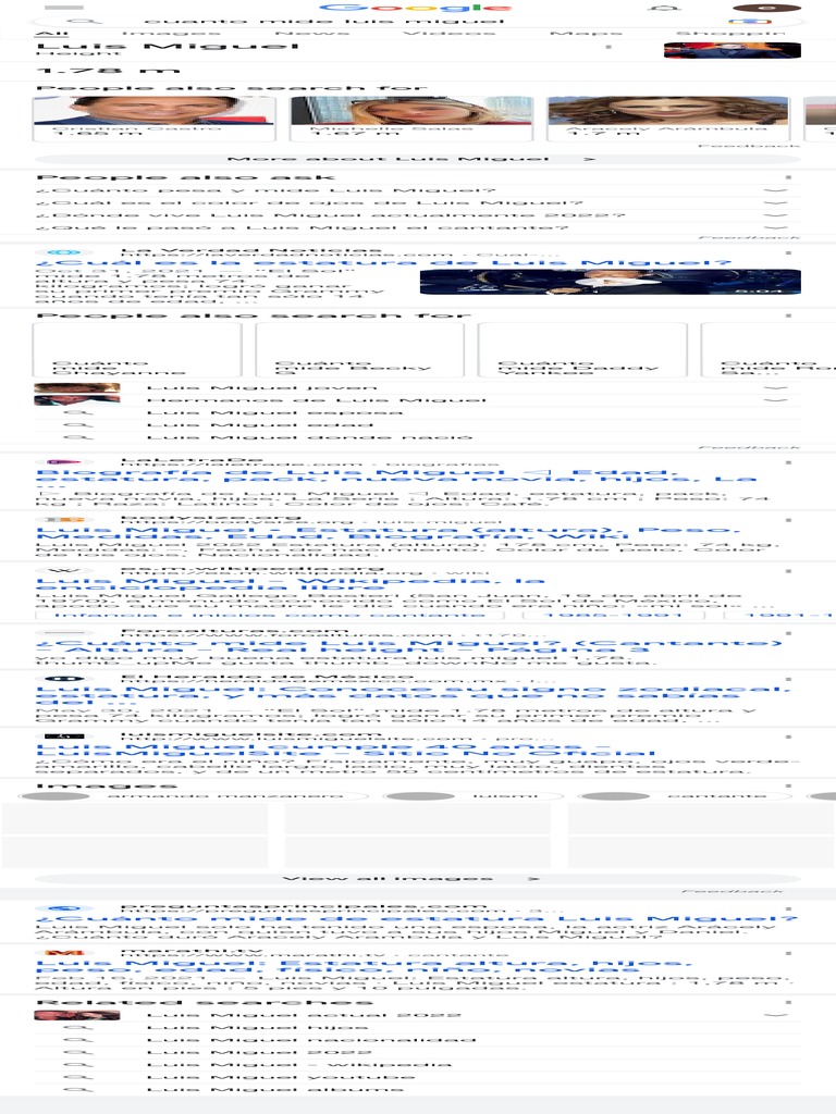 Cuanto Mide Luis Miguel Google Search PDF