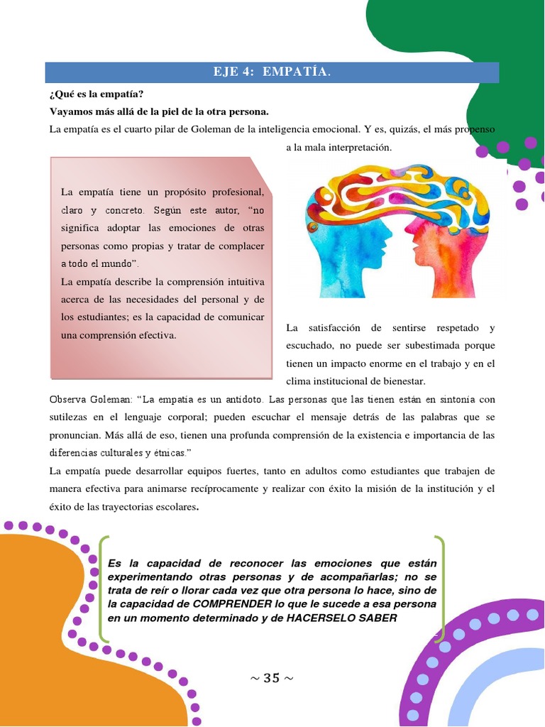 La Empatía en la Inteligencia Emocional | PDF | Empatía | Las emociones