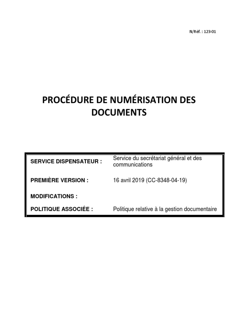 Procédure de numérisation des documents | PDF | Art