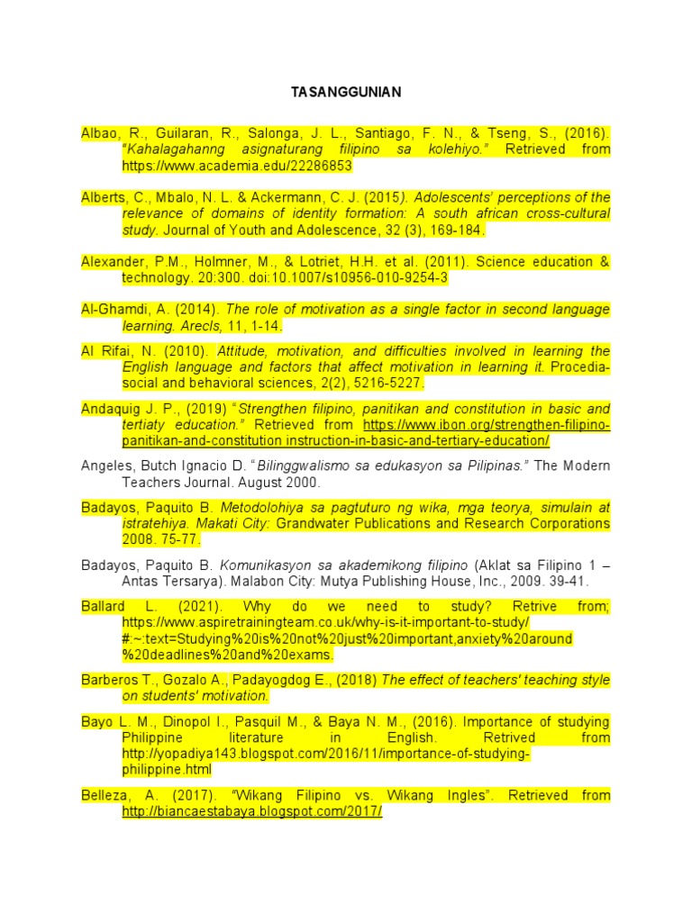 Kahalagahan ng Asignaturang Filipino | PDF | Teachers | Motivation