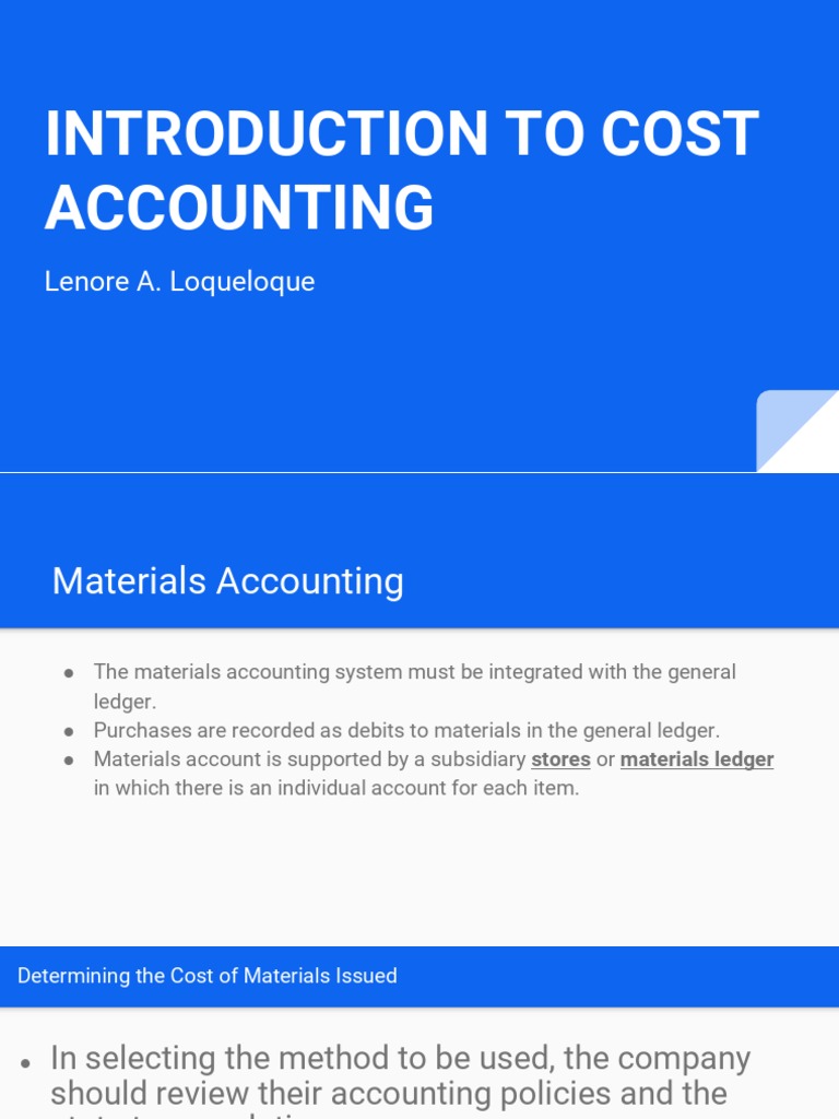 Accounting For Materials PDF