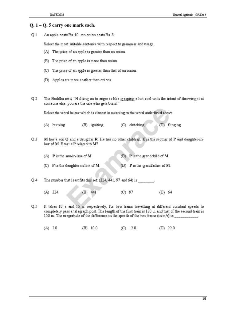 Gate mathematics paper 2016 pdf