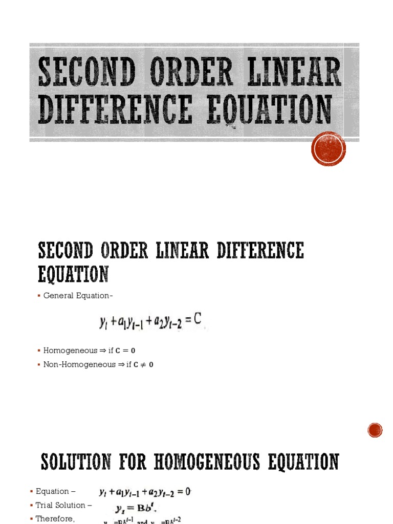 2nd Order Linear Difference Equations | PDF