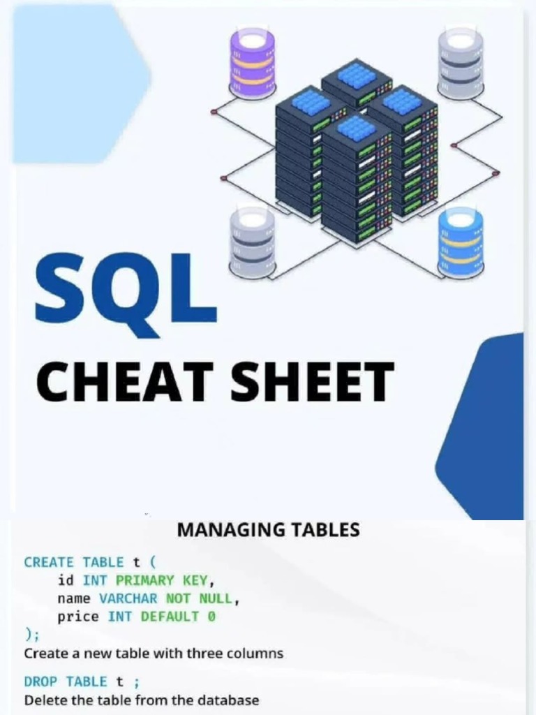 SQL Cheat Sheet | PDF | Table (Database) | Information Technology