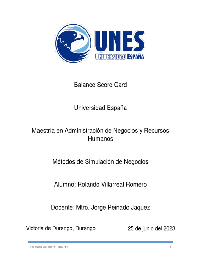 Trabajo 3. Balanced Scorecard - RVR | PDF | Business | Calidad (comercial)