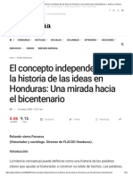 El Concepto Independencia en La Historia de Las Ideas en Honduras - Una Mirada Hacia El Bicentenario - Diario La Tribuna