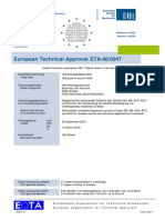 European Technical Approval ETA-06/0047: Hilti Push-In Anchor HKD