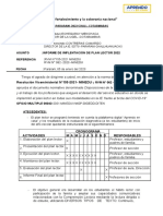 Informe de Implementacion y Ejecucion Del Plan Lector 2022